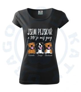 Dámské triko PURE - Jsem pejskař - Staffbull